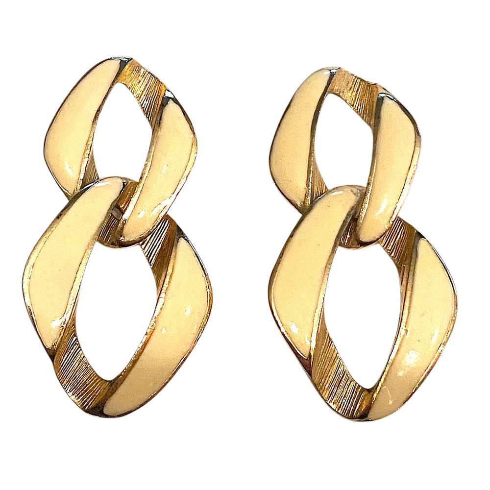 Vintage White Gold dangle Earrings